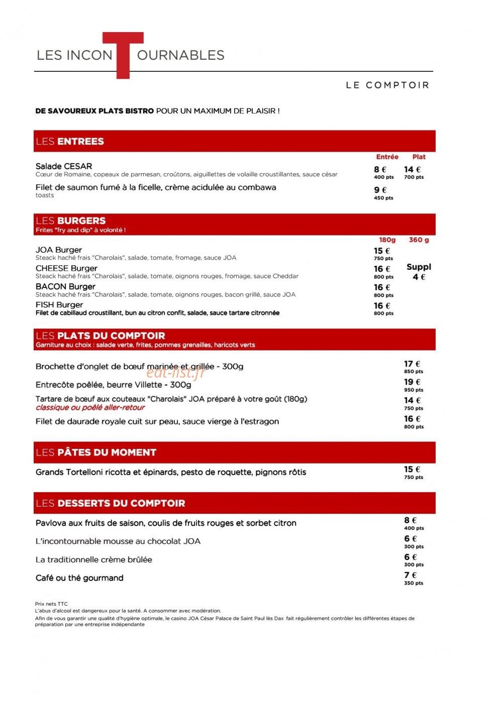 Comptoir JOA — carte page 3