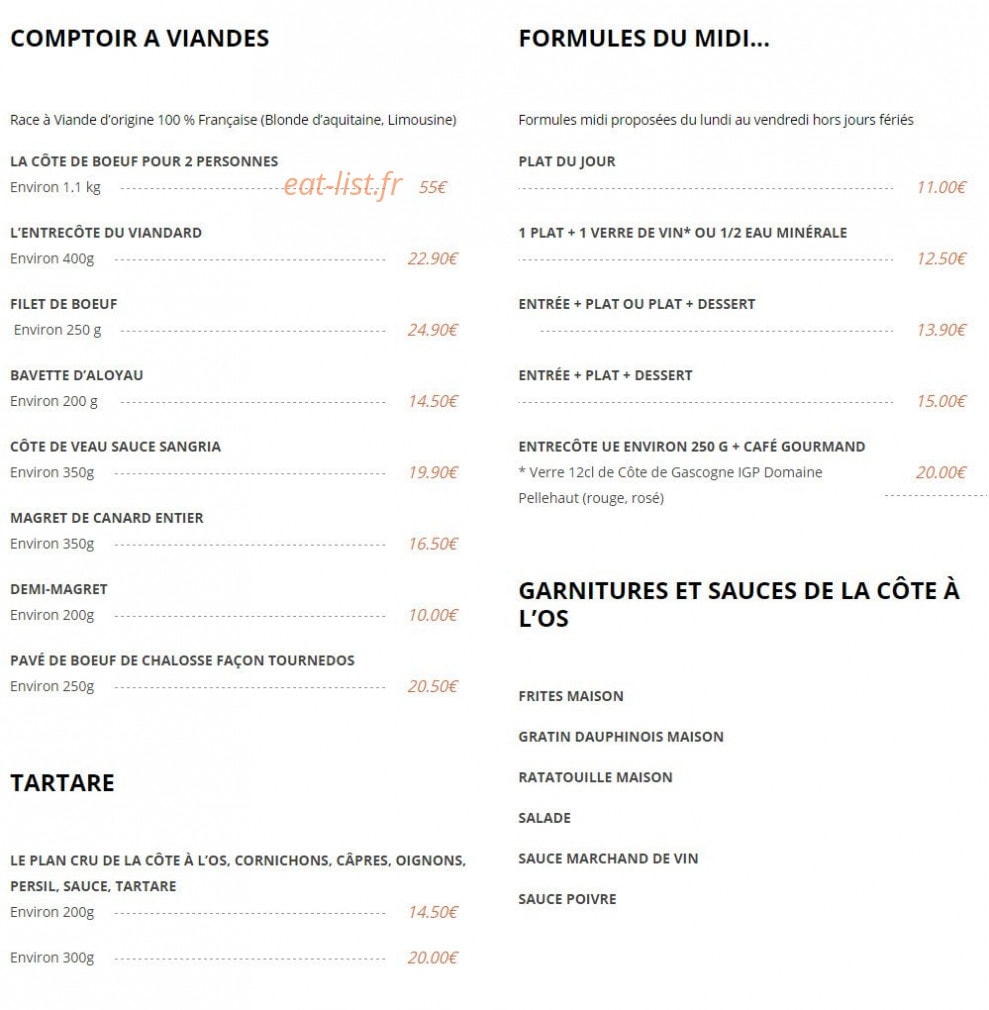 La côte à l'Os — carte page 1