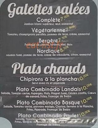 Le Comptoir à Crêpes 40 — carte page 3