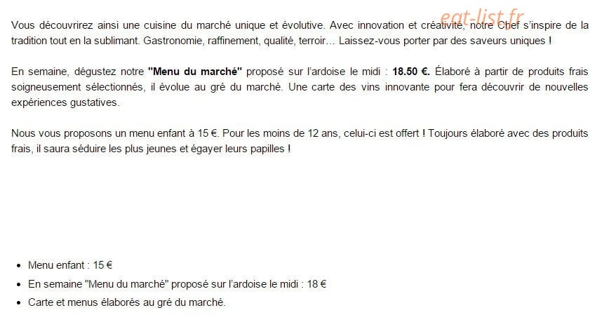 Le Relais des Plages — carte page 1