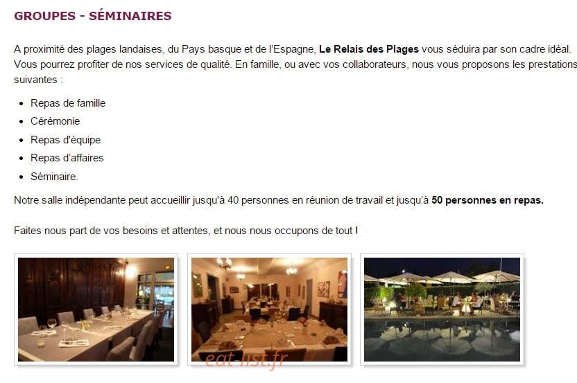 Le Relais des Plages — carte page 2