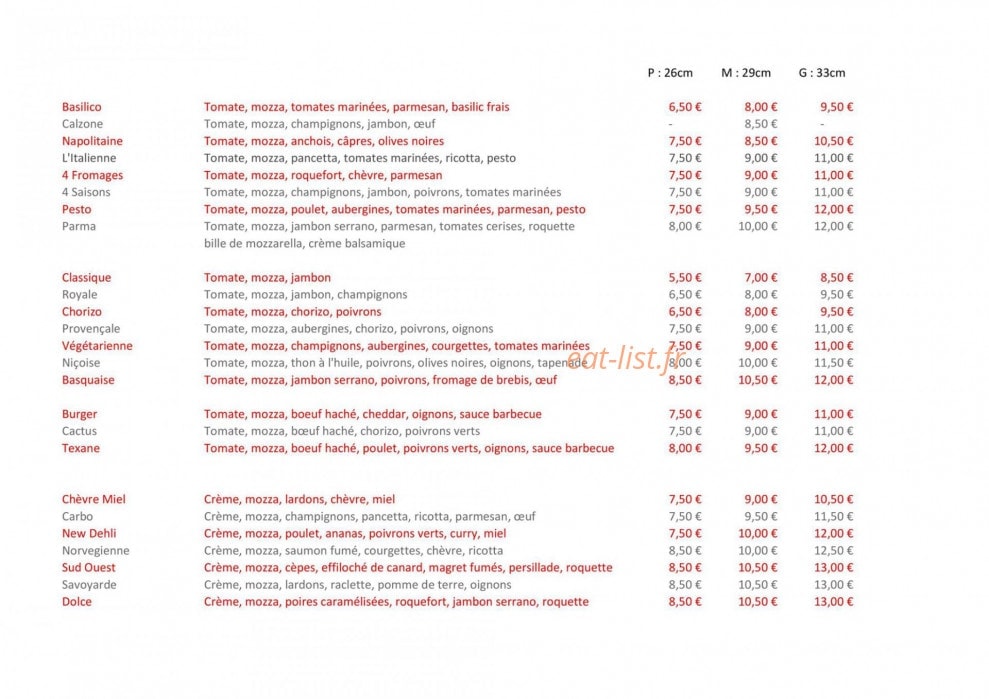 Pizza & Co — carte page 3