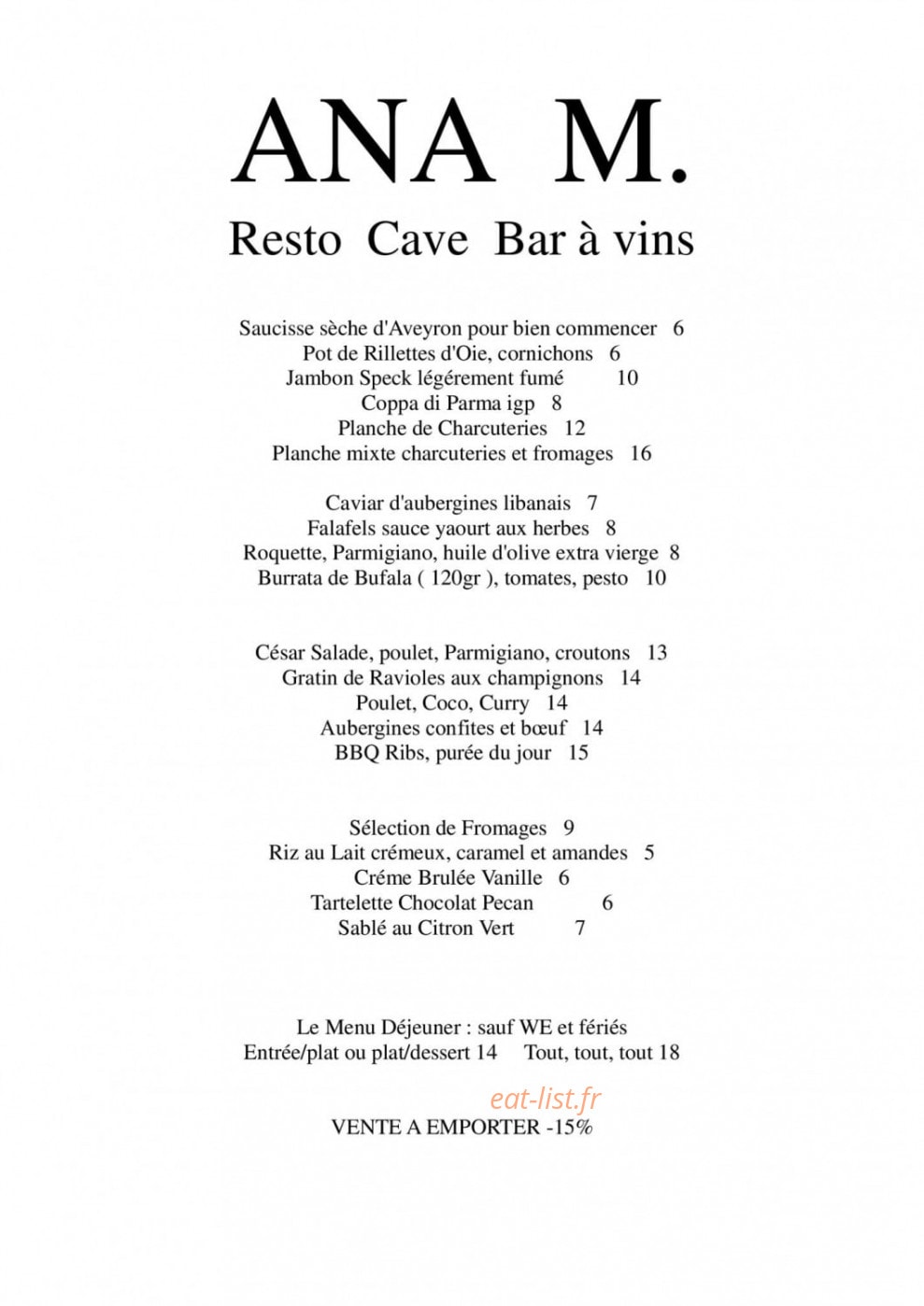 ANA M. — carte page 1