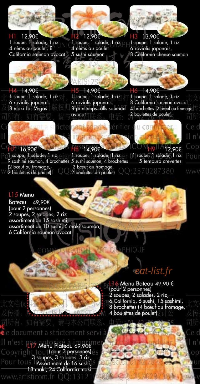 Autour du Sushi — carte page 4