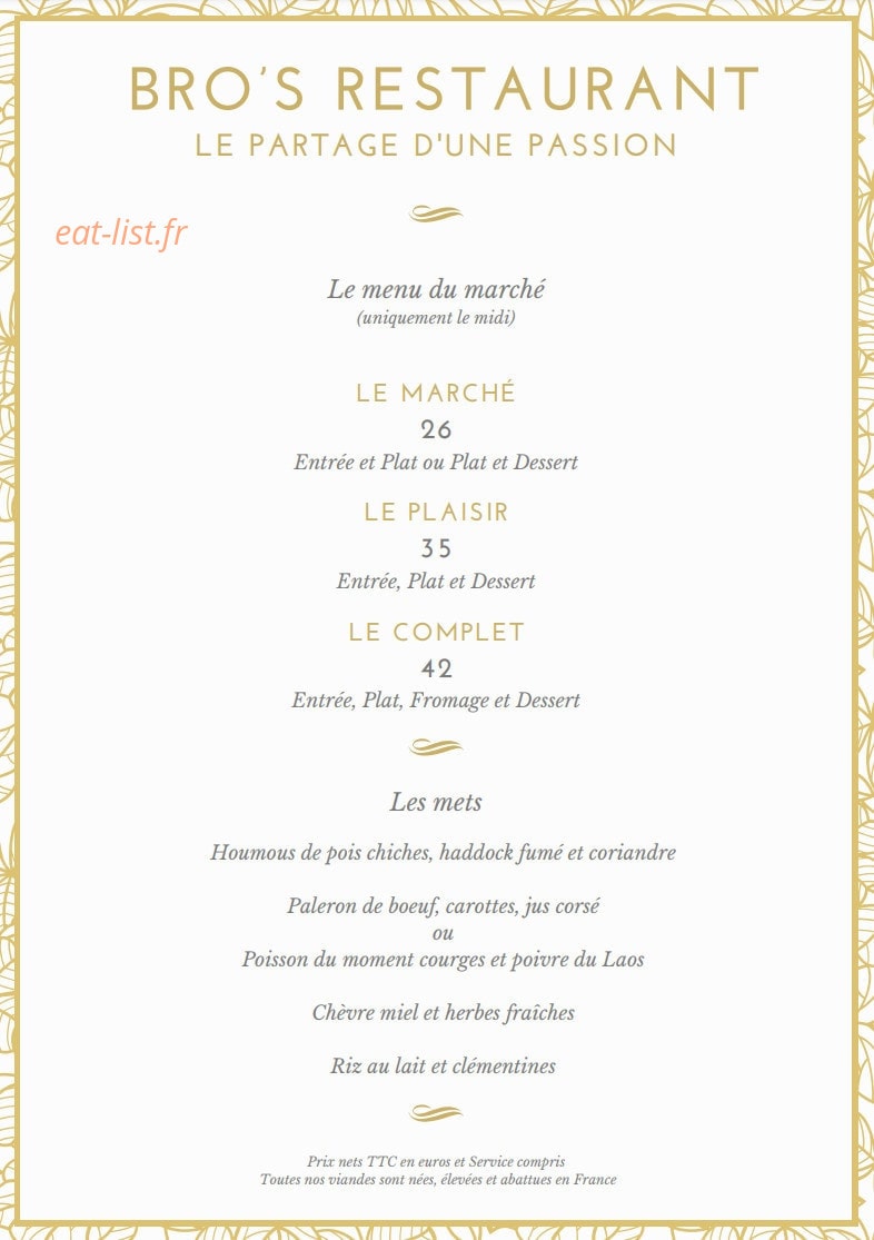 Bro's — carte page 1