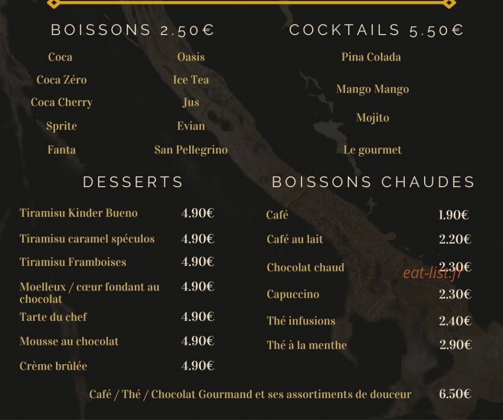 Chef Gourmet — carte page 5