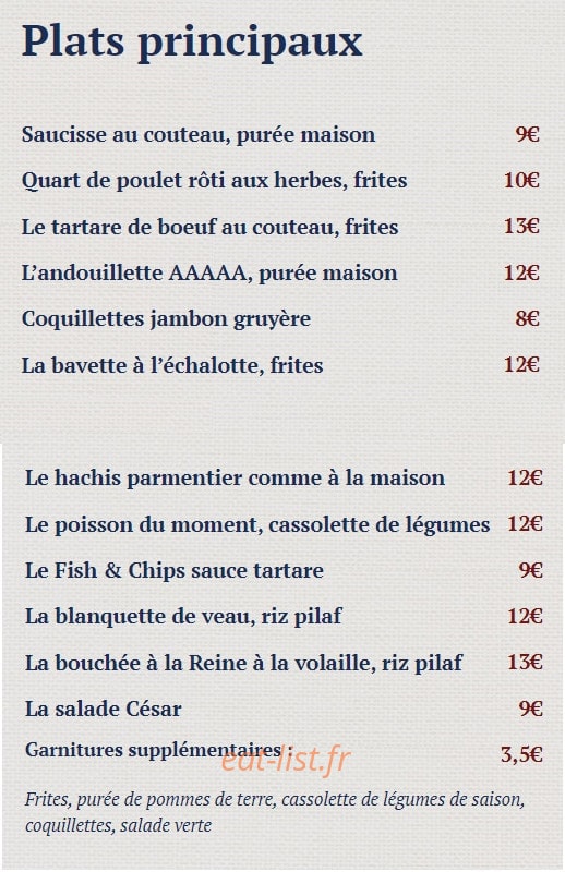 Chez Lucette — carte page 2