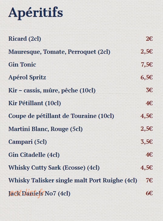 Chez Lucette — carte page 4