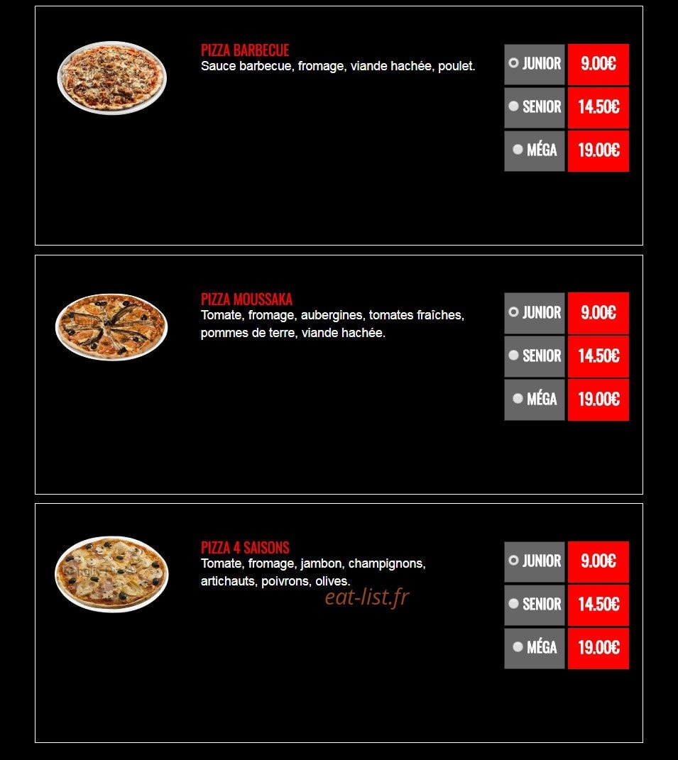 Familly Pizza — carte page 5