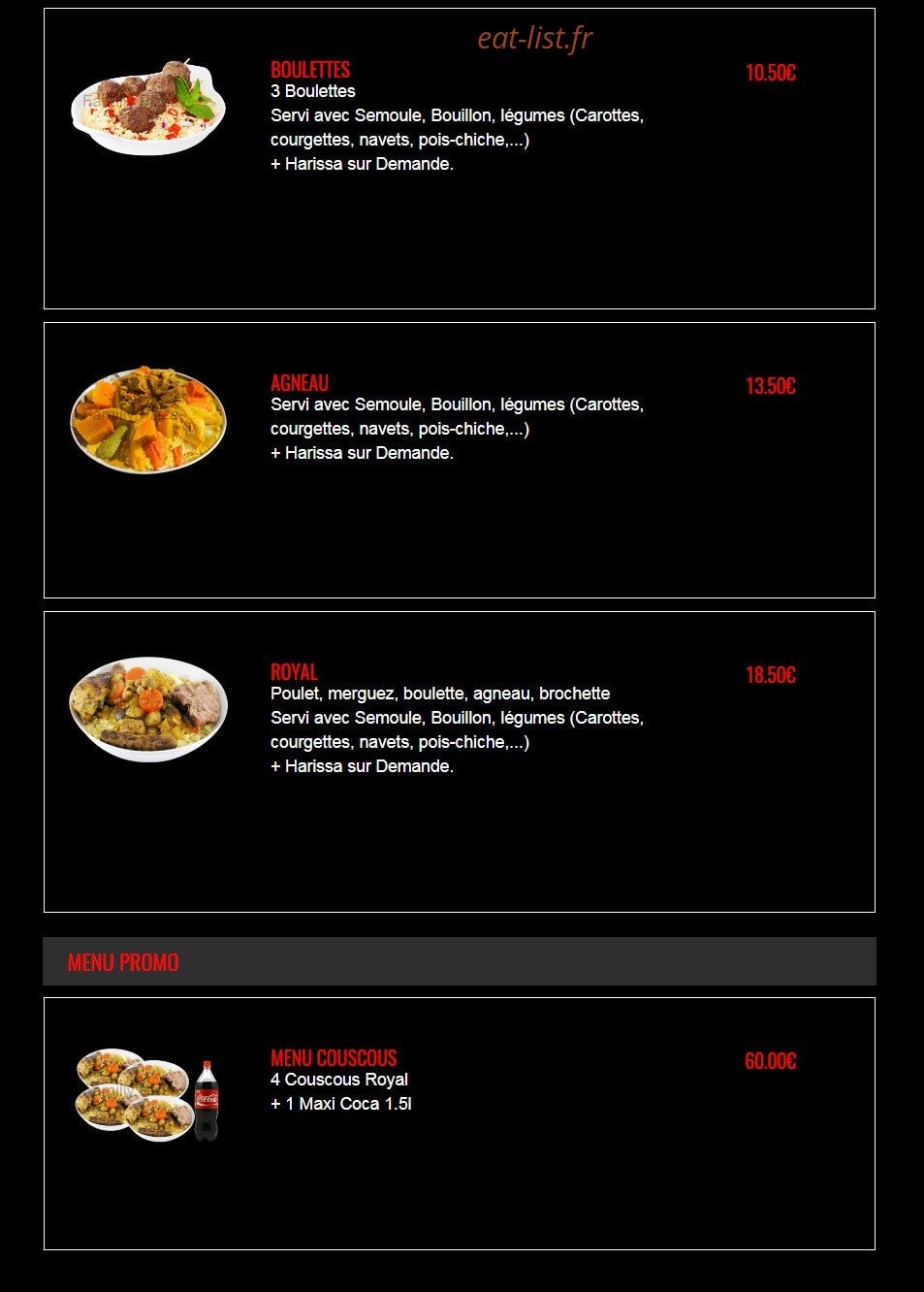 Familly Pizza — carte page 21
