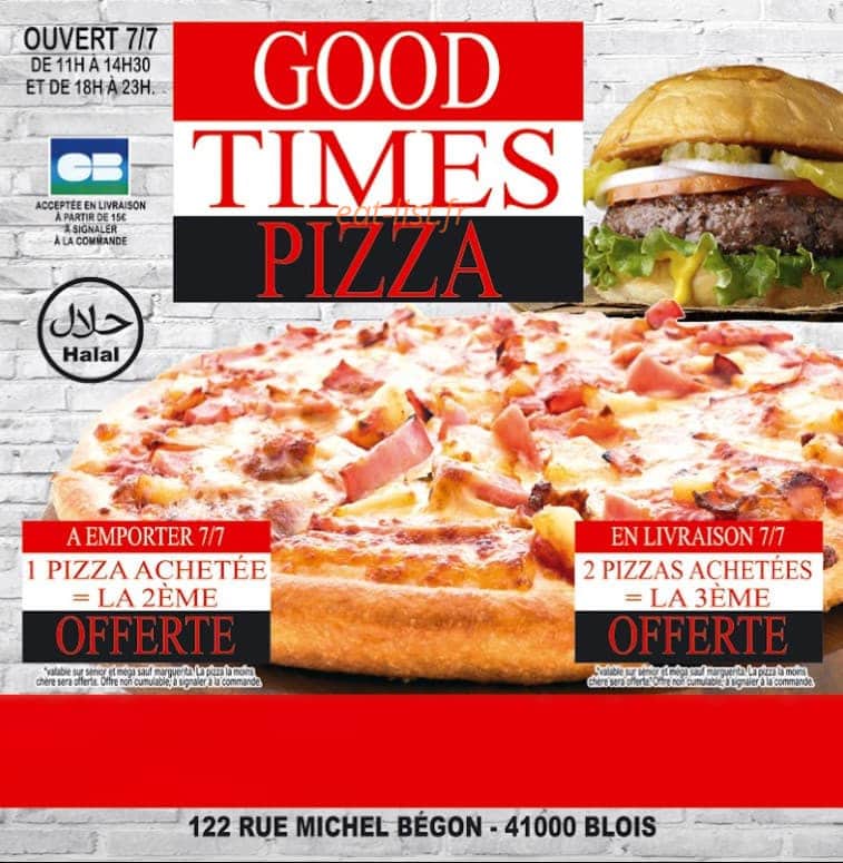 Good Times Pizza — carte page 1