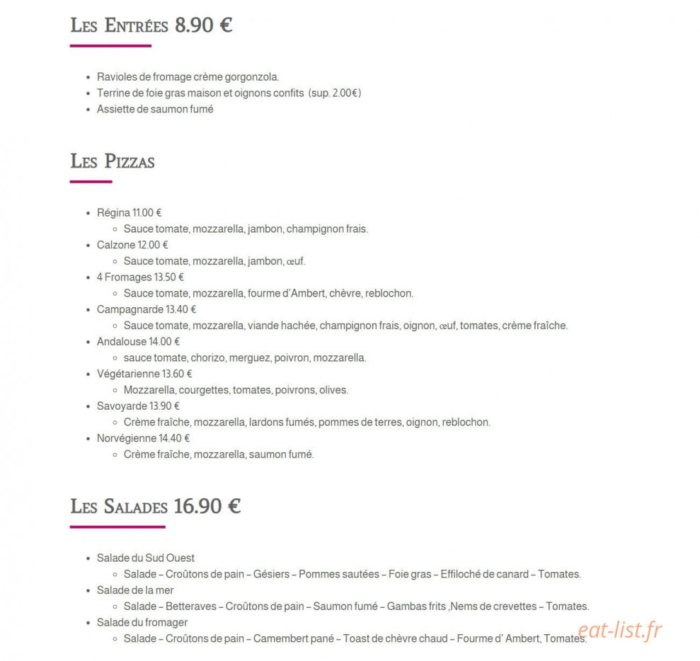 L' Atelier — carte page 1