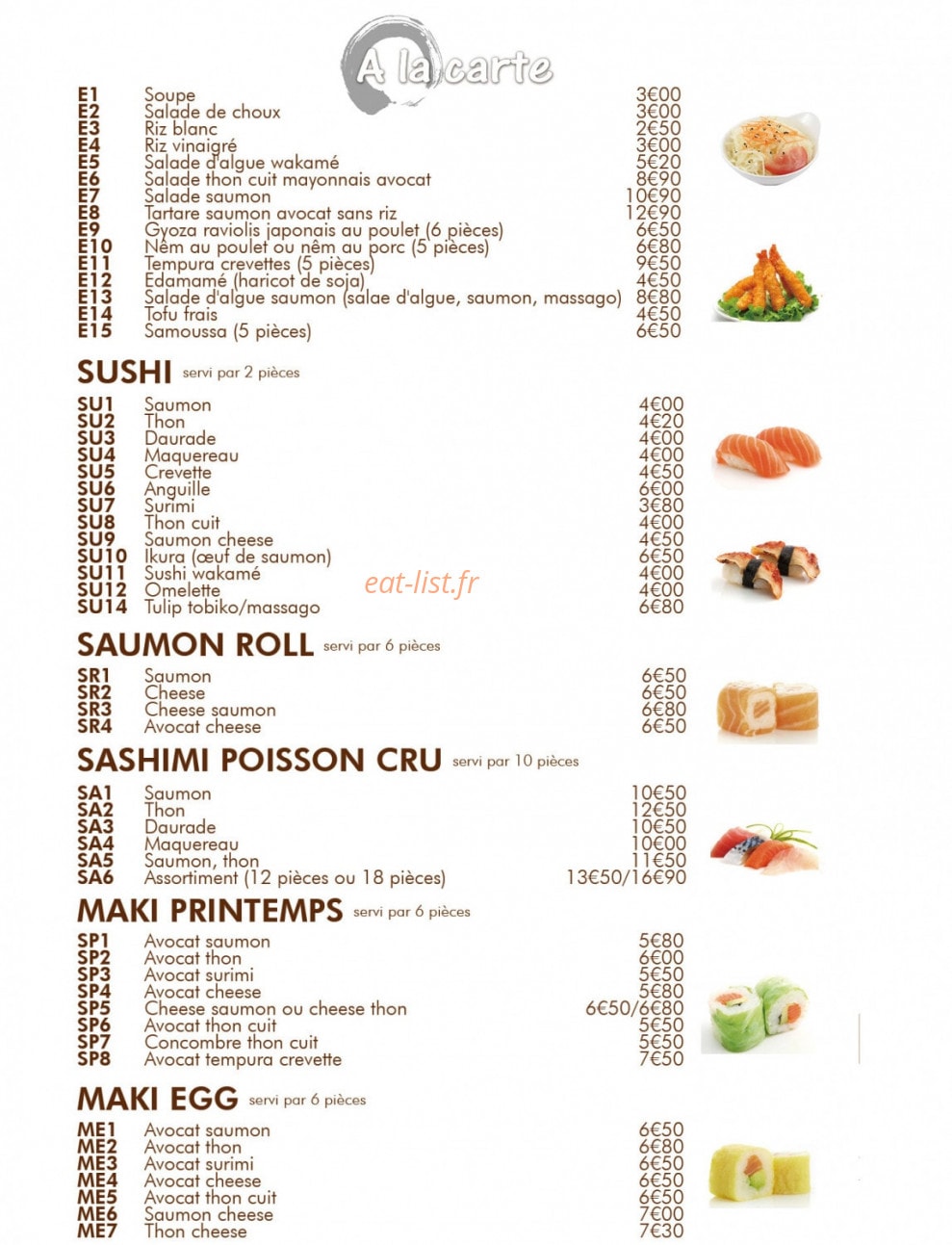 La Maison Tatami — carte page 1