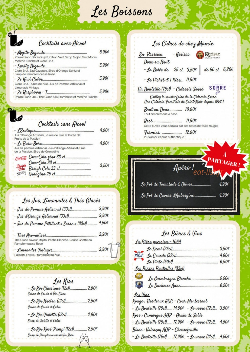 Le Comptoir de Mamie Bigoude — carte page 4