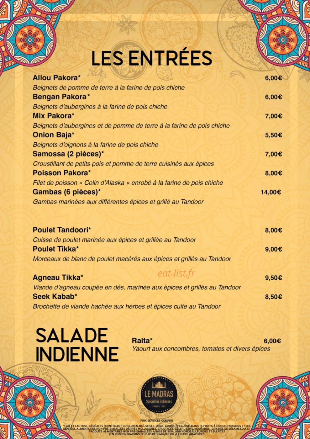 Le Madras — carte page 1