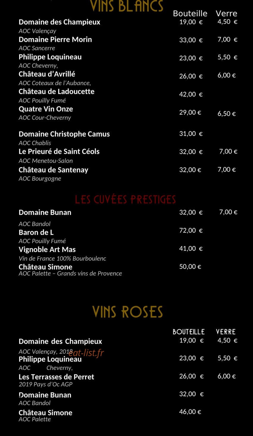 Le Petit Bistro — carte page 7