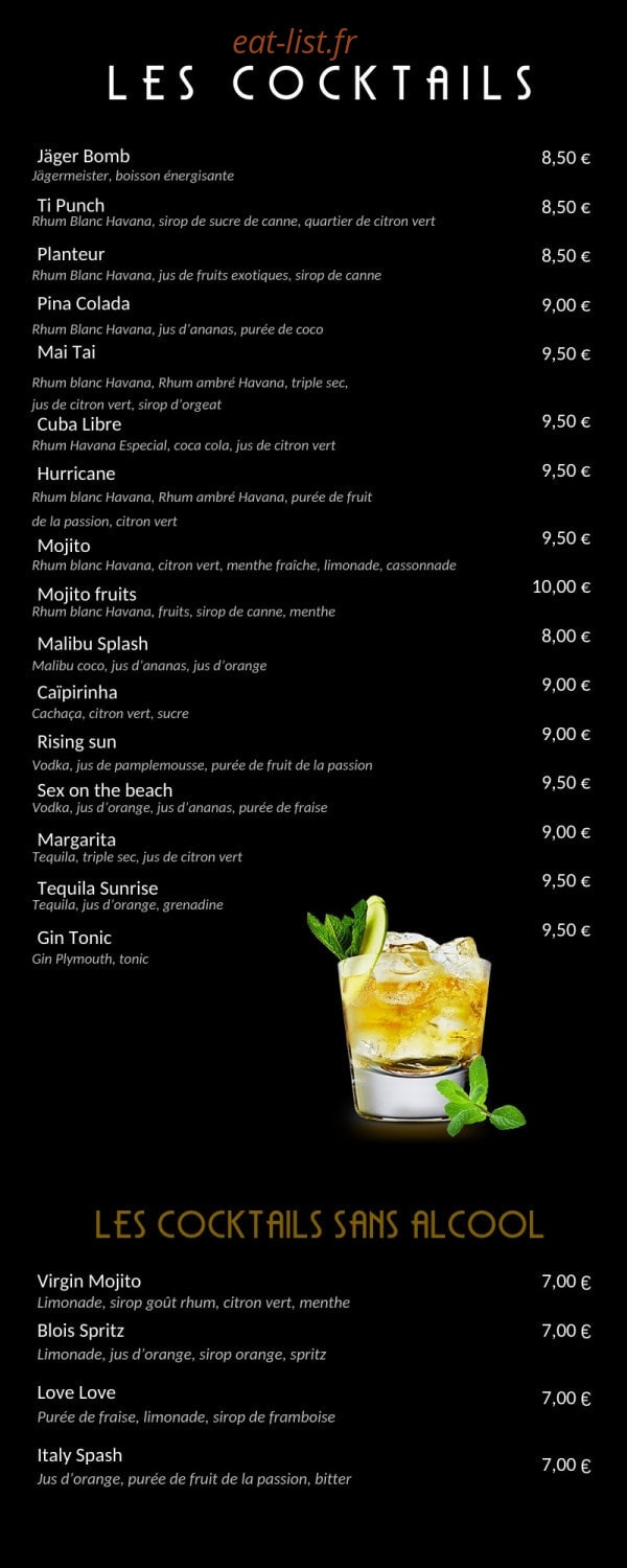 Le Petit Bistro — carte page 2