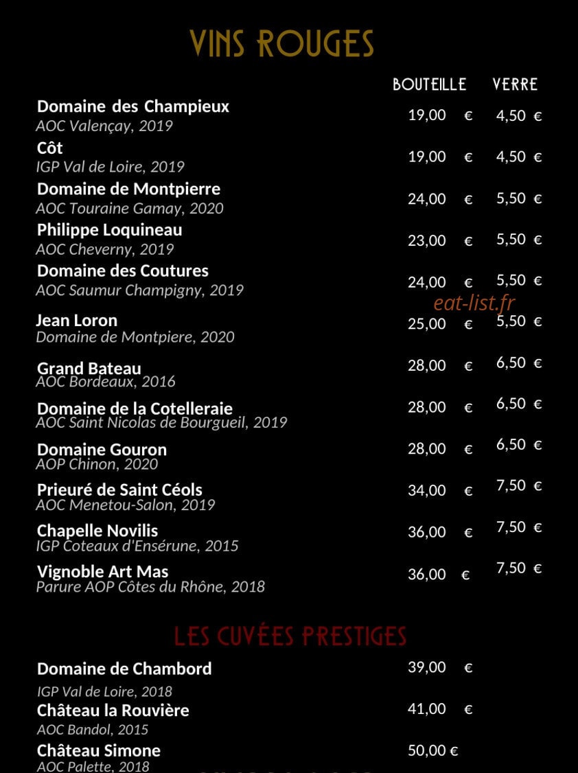 Le Petit Bistro — carte page 6