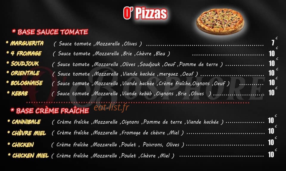 O'Bosphore — carte page 1