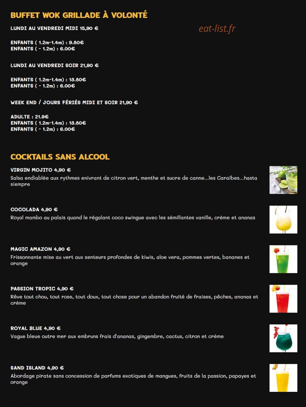 O'wok — carte page 1