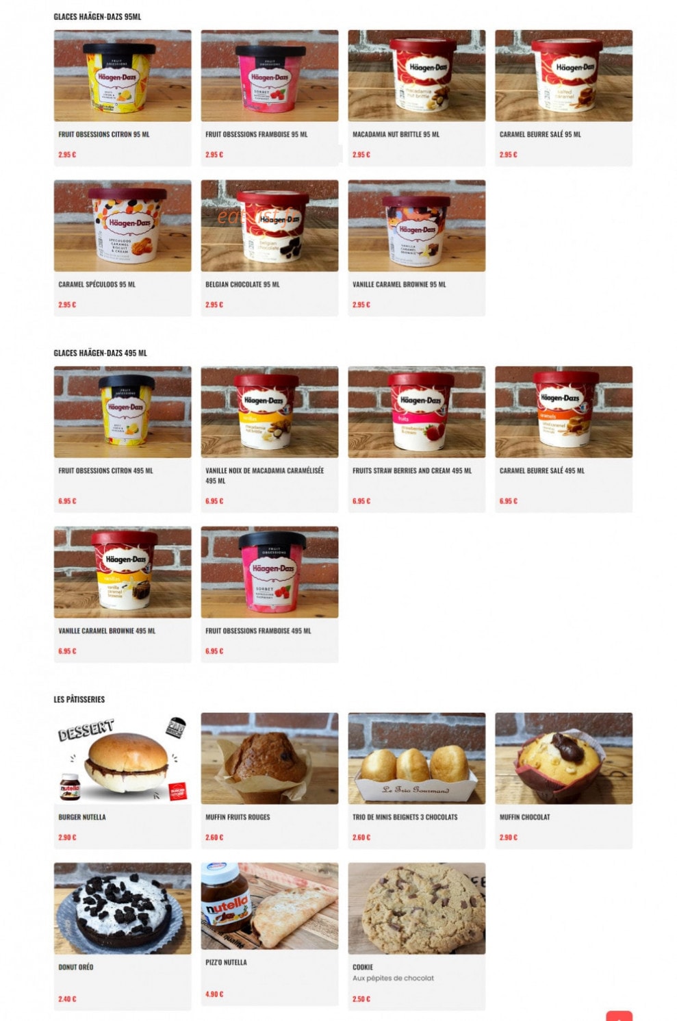 Original Burger Store — carte page 7