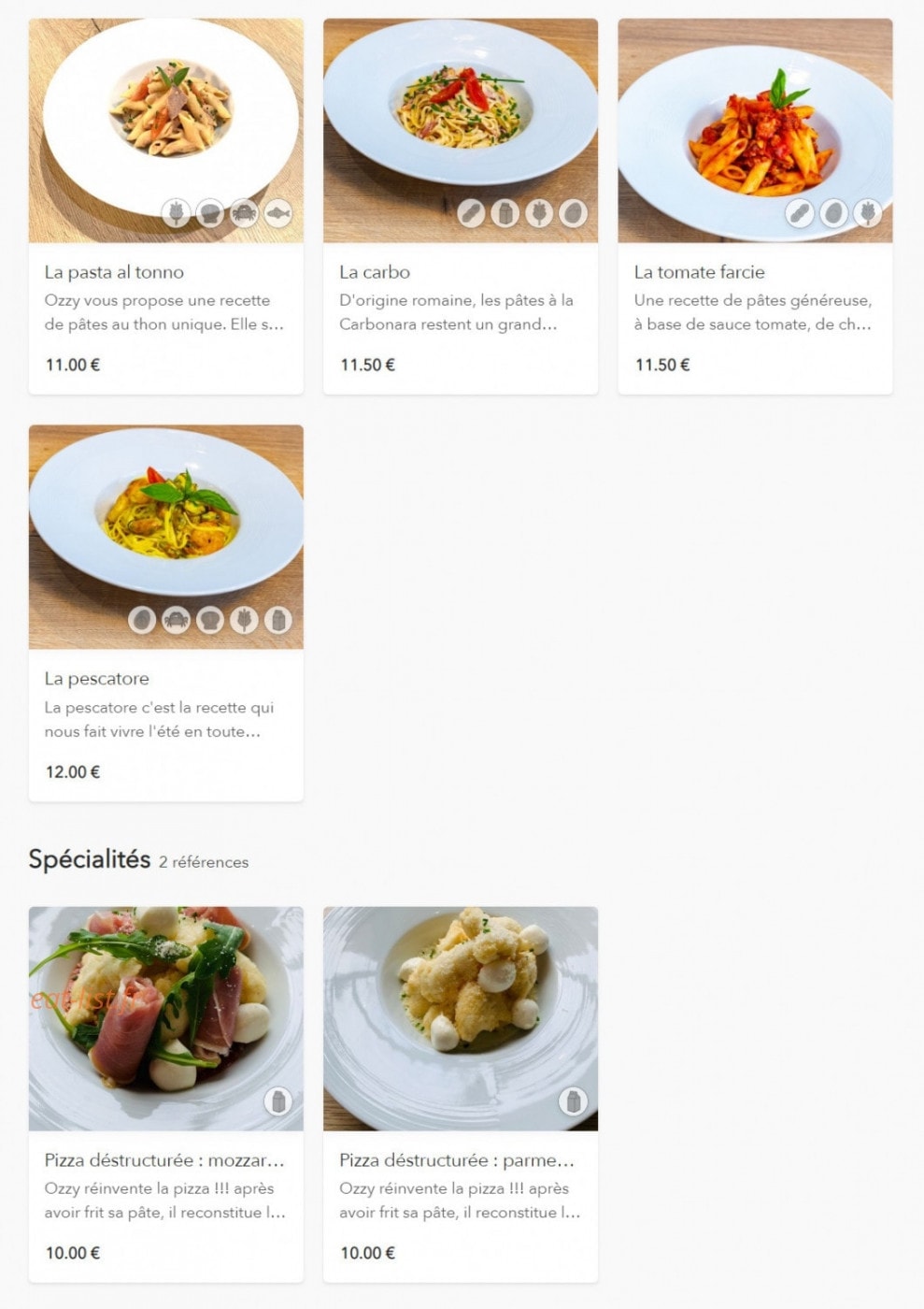 Ozzy pizzeria — carte page 13