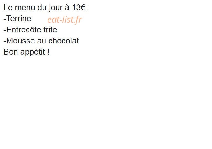 Quartier Snack — carte page 1