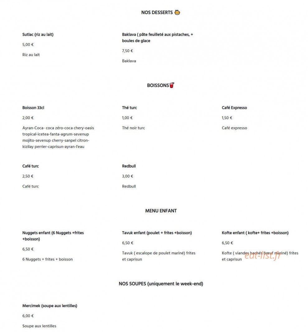 Royal Grill — carte page 3