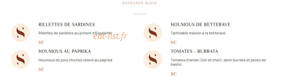 Savourer — carte page 1