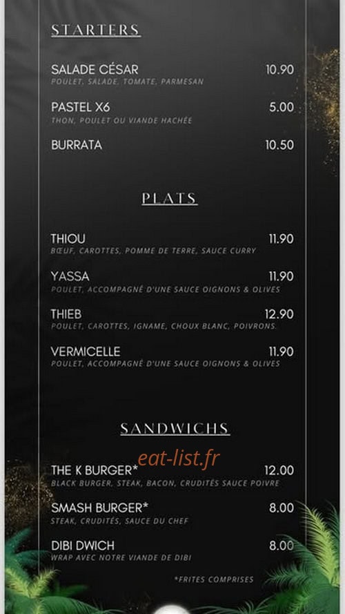 The K Flavor — carte page 1