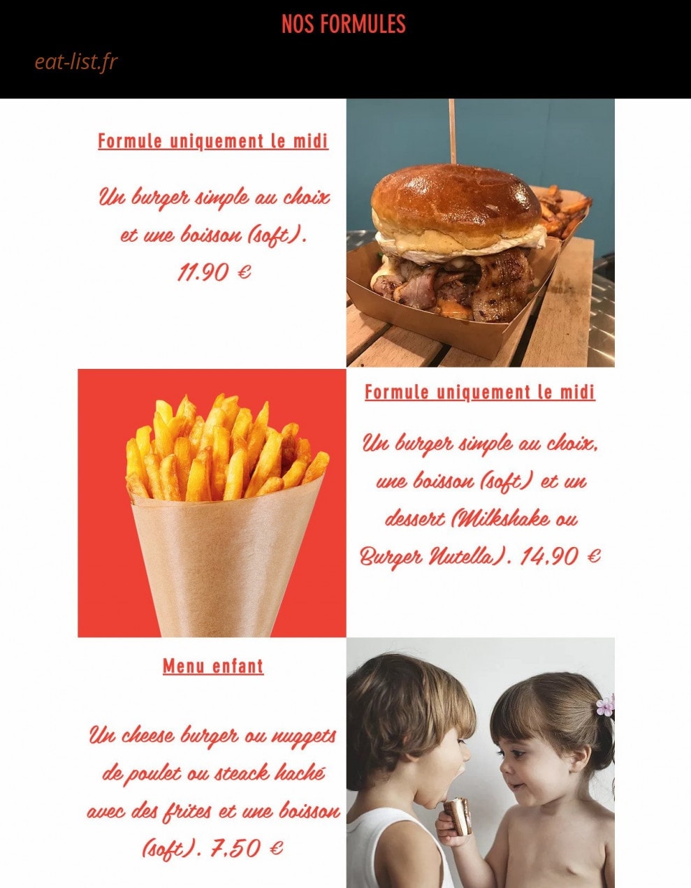 Burger Squad — carte page 1