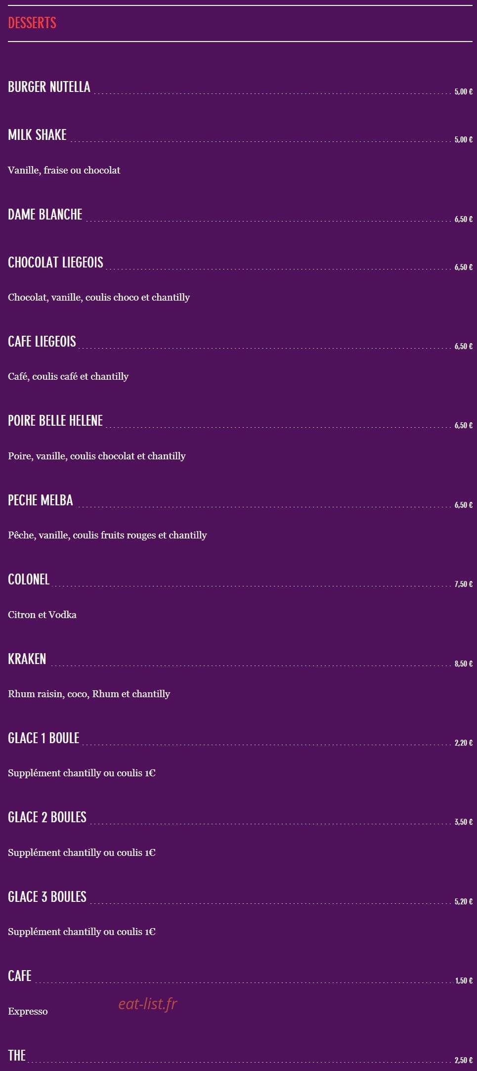Burger Squad — carte page 5