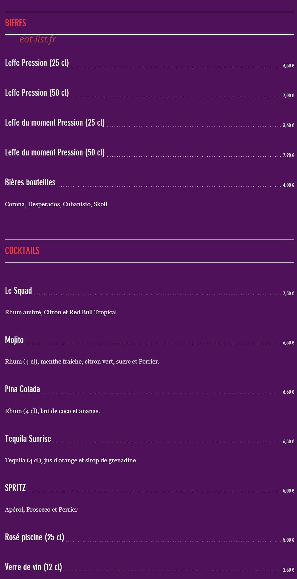 Burger Squad — carte page 7