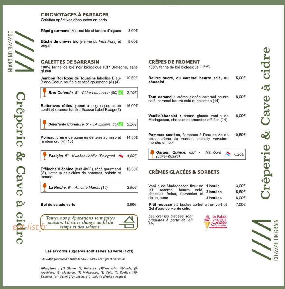Comme un grain — carte page 1