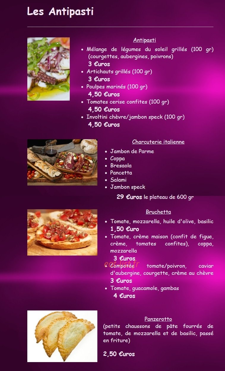 Le Pastronomique — carte page 5