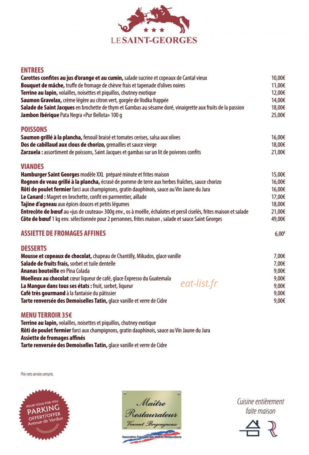 Le saint georges — carte page 1