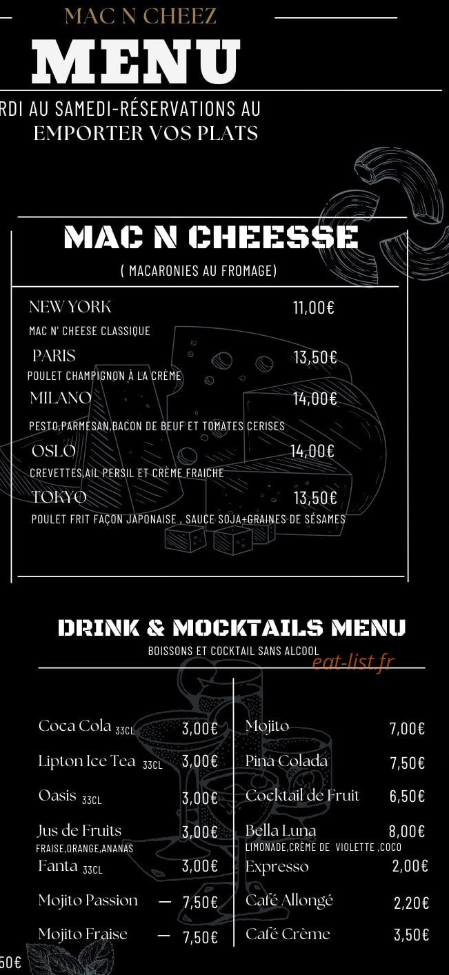 Mac n cheez — carte page 3