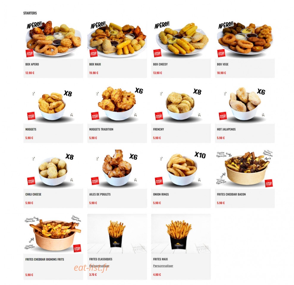Original Burger Store — carte page 3