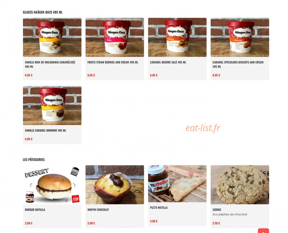 Original Burger Store — carte page 7