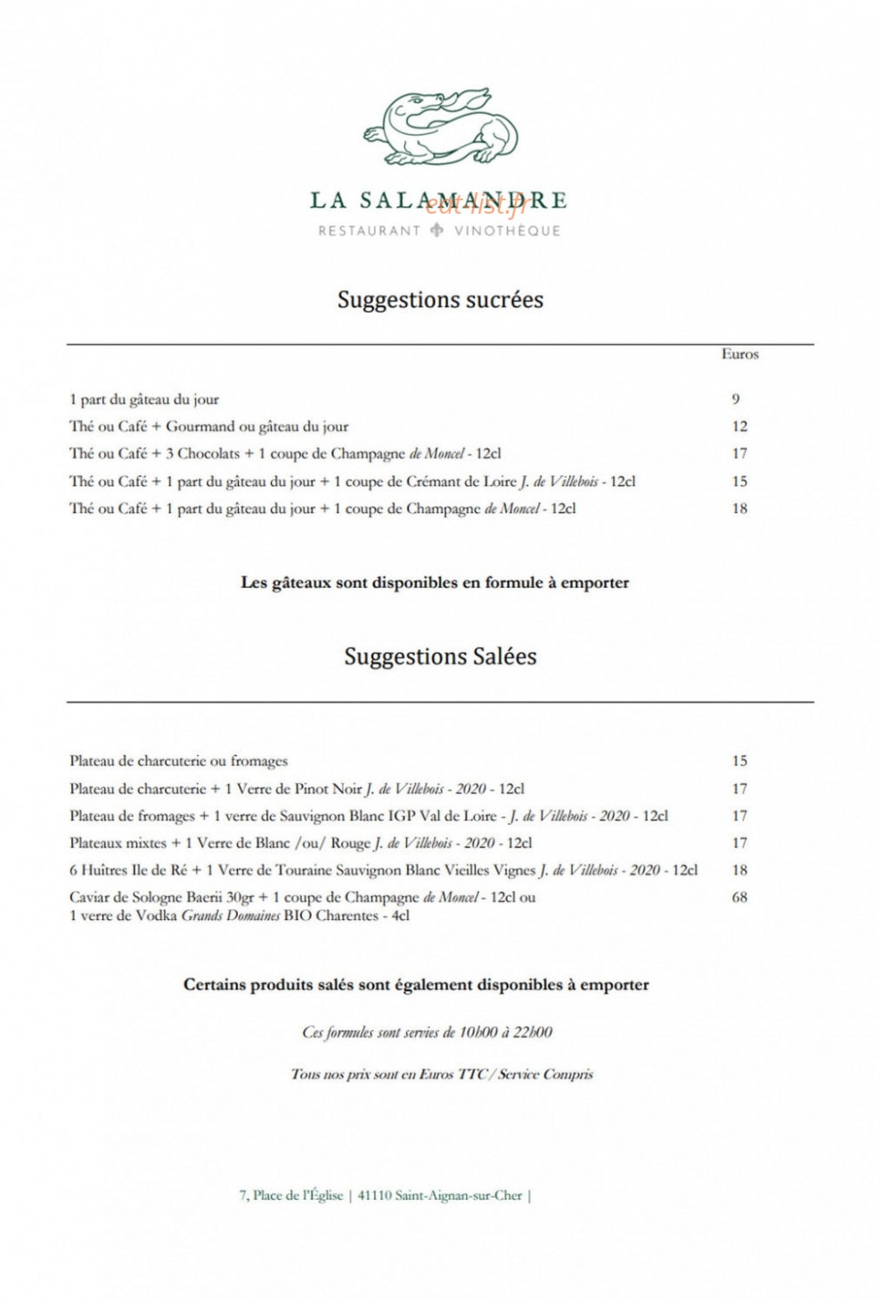 La Salamandre — carte page 4