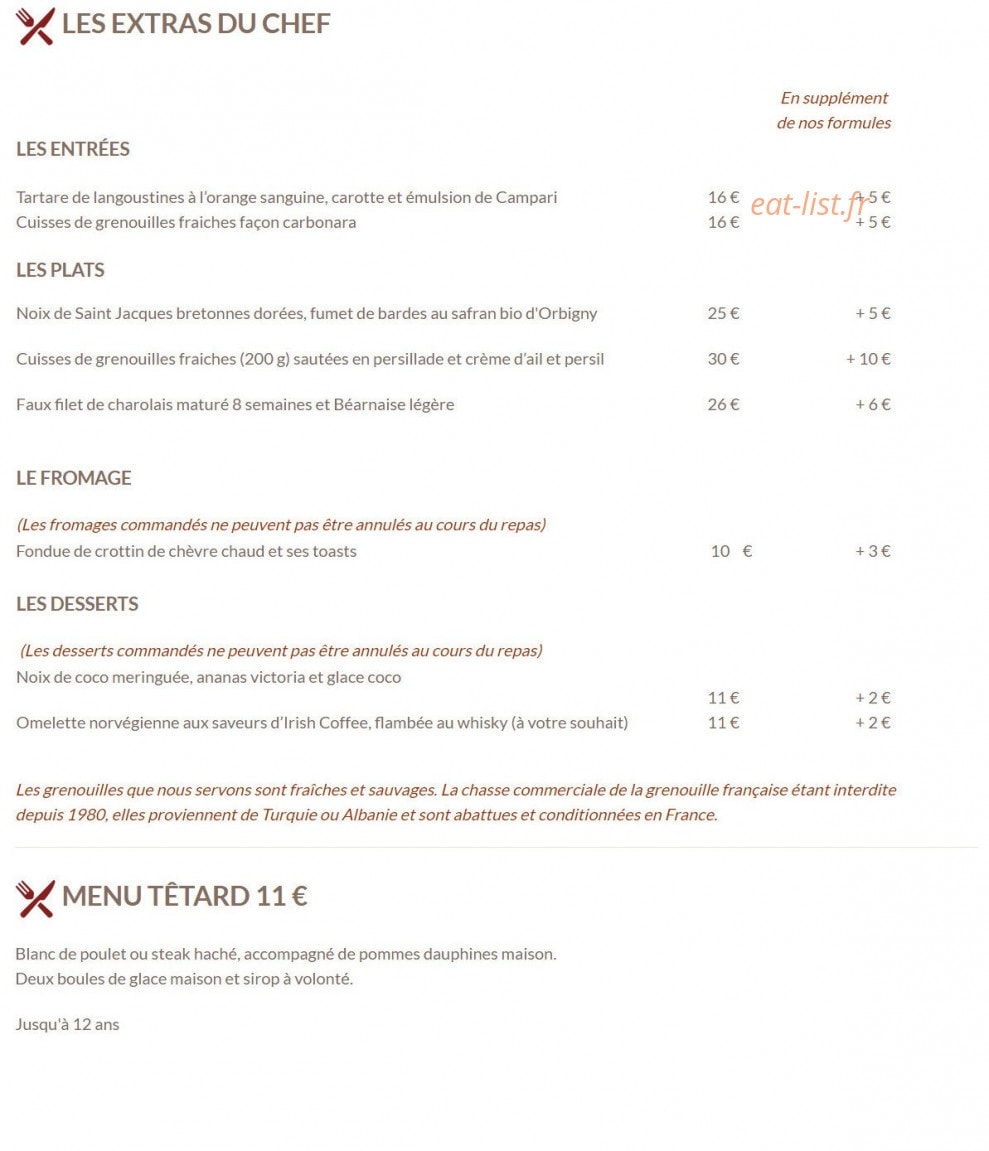 Le Mange Grenouille à Saint Aignan menu et photos