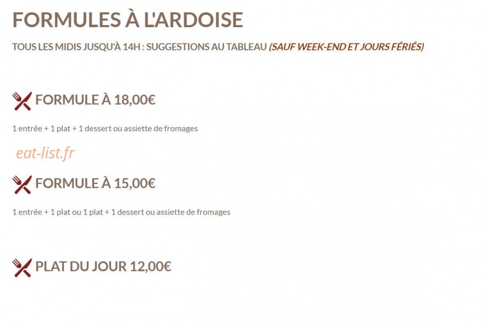Le Mange Grenouille — carte page 1