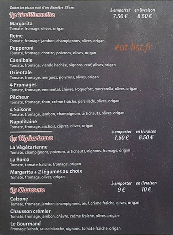 Pizza Hot — carte page 2