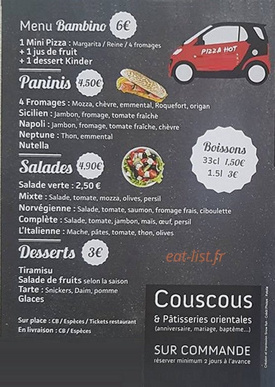 Pizza Hot — carte page 4