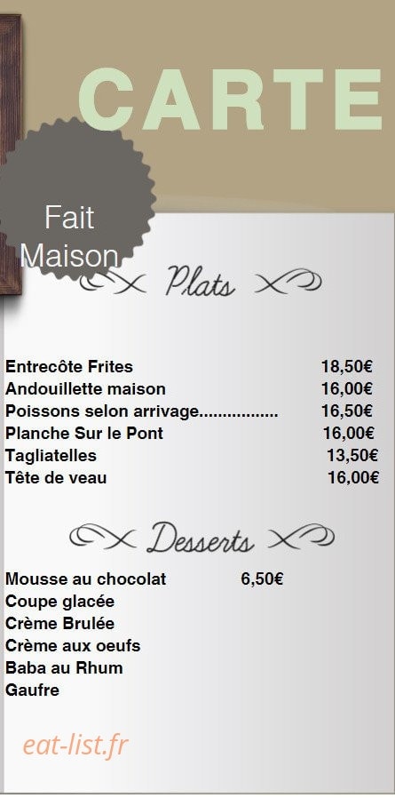 Sur Le Pont — carte page 2