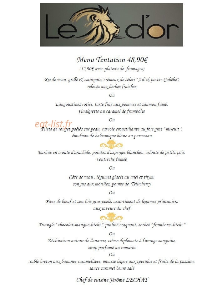Le Lion d'Or — carte page 3