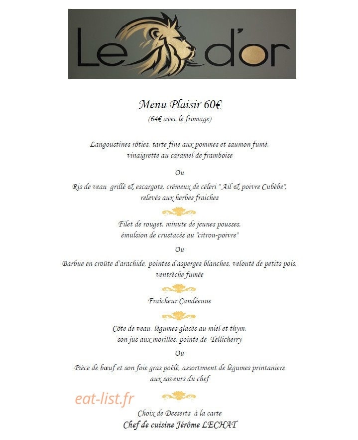 Le Lion d'Or — carte page 4