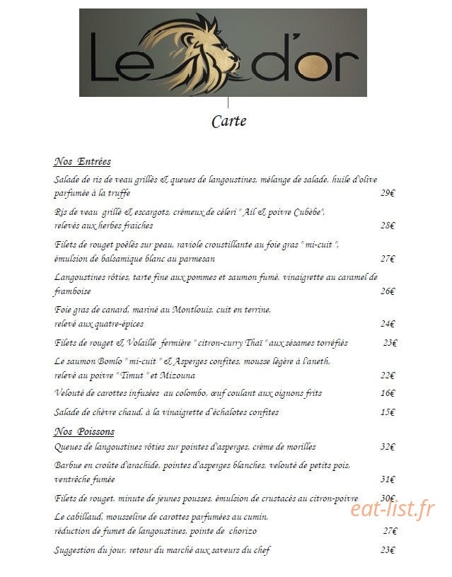 Le Lion d'Or — carte page 5