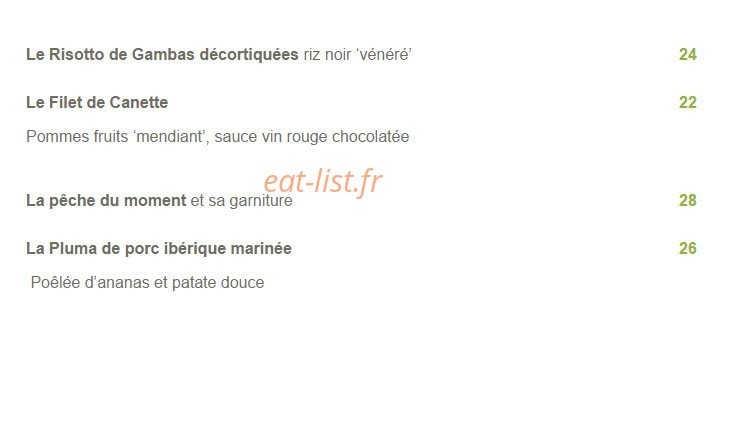 Restaurant La Vieille Tour — carte page 4