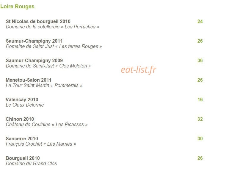 Restaurant La Vieille Tour — carte page 9